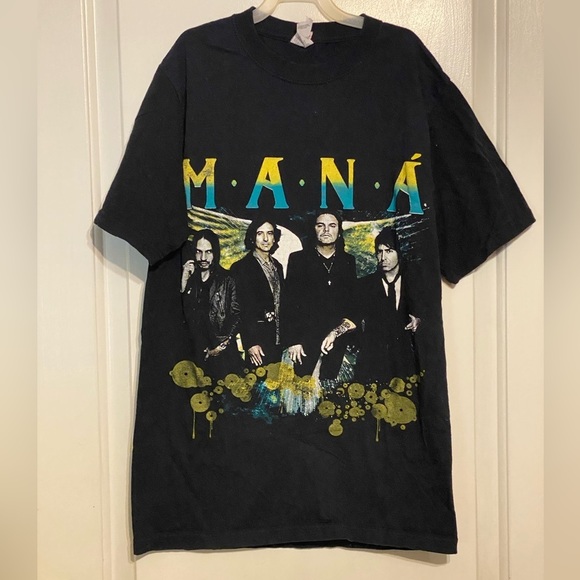 Tops - 2012 Tour MANA  t shirt sz small DRAMAY LUZ  Black Band Concert Jerzees Cotton